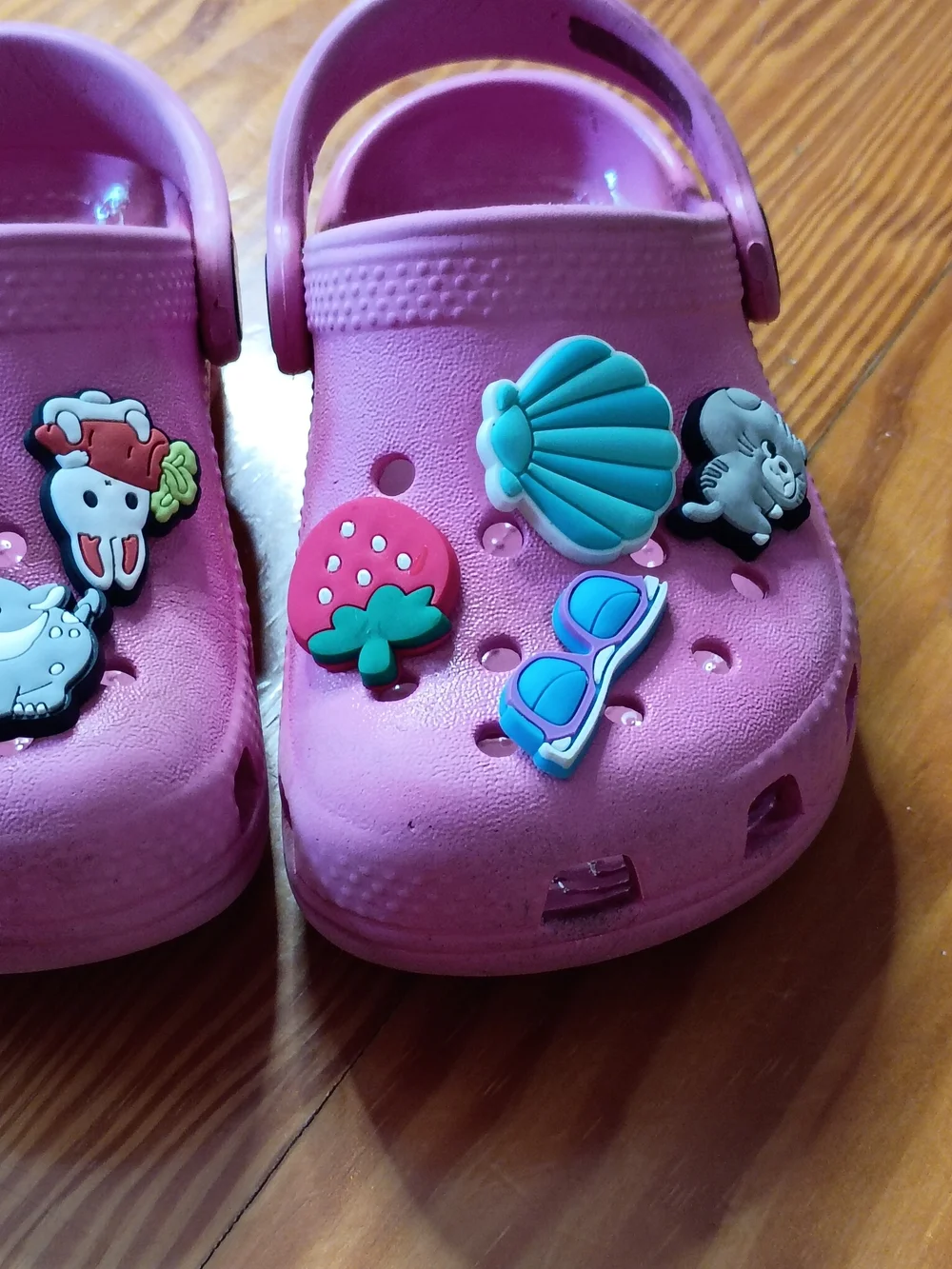 Pink Crocs with jibbitz